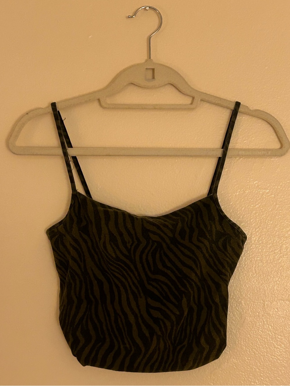 Cotton On Black and Dark Green Zebra Print Cami